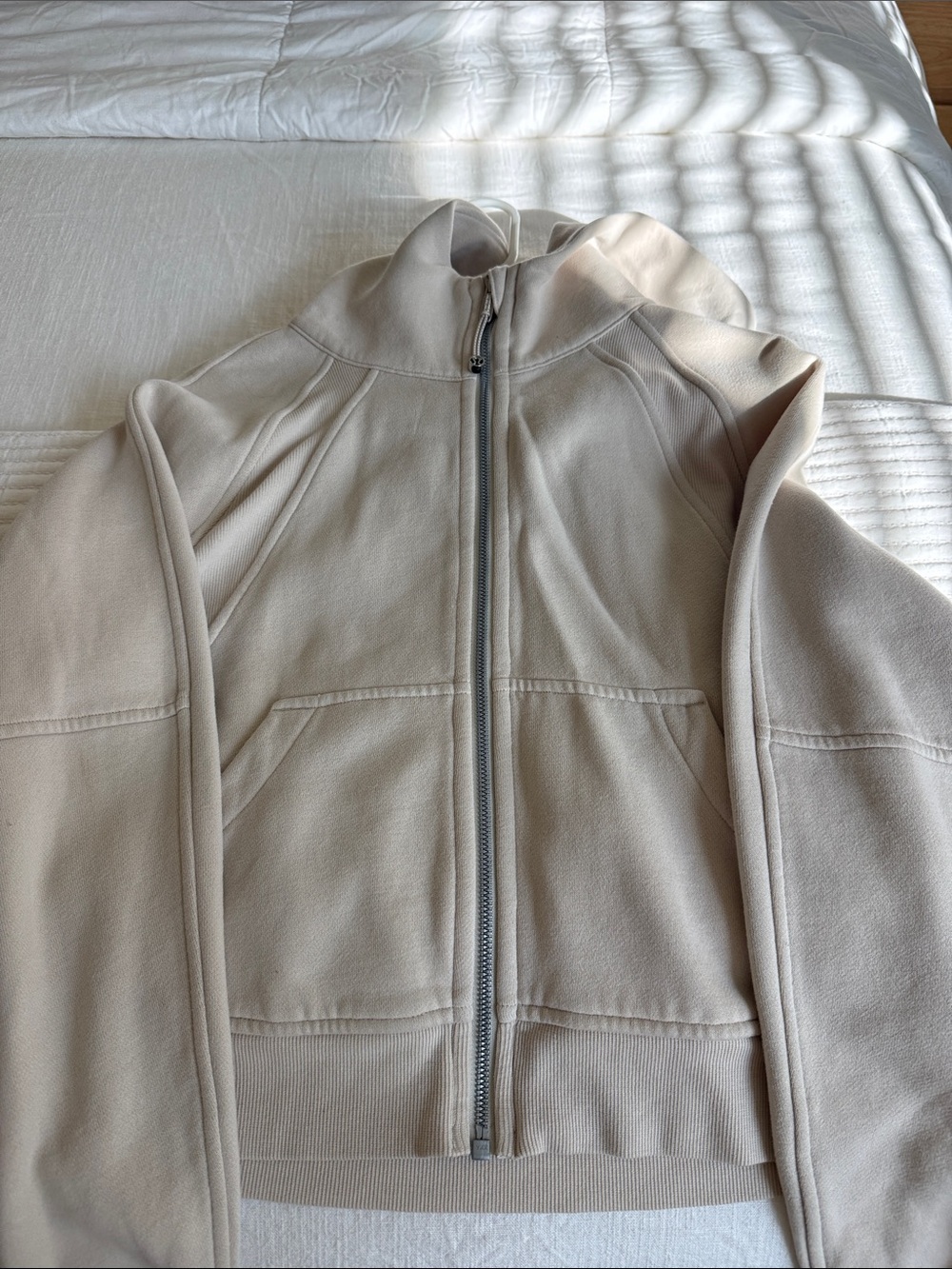 lululemon athletica Light Beige Full-Zip Scuba Jacket